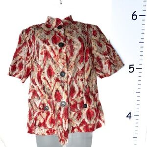 Chico's‎ Multicolor Splatter Linen Blazer Size 1 or 8 Medium